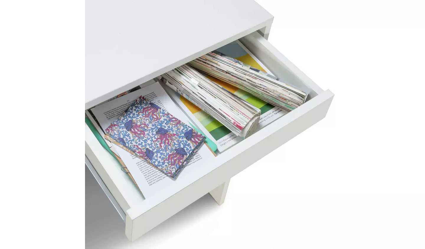 Assembled Pepper 2 Drawer Desk - White